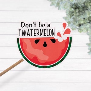 Don&#39;t Be A Twatermelon Water Proof Laminated Vinyl Sticker, Adult Humor, Funny Food Pun Sticker, Best Friend Gift