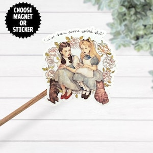 Dorothy en Alice In Wonderland waterdichte sticker, I've Seen Some Weird Shit Wizard Of Oz-sticker, Dorothy en Alice-magneet