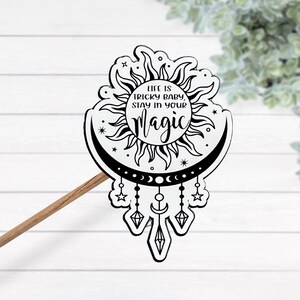 Das Leben ist knifflig Baby Bleib in deiner magischen Hexe wasserdichter thermischer laminierter Vinylaufkleber, Wiccan Geschenk, einzigartiger Aufkleber