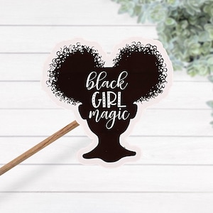 Black Girl Magic Wasserfester Vinyl-Aufkleber, Tolle Botschaft Decal, Positives Bild Sticker, Stolzes schwarzes Mädchen
