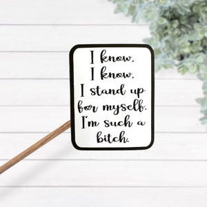 Lo so, lo so, mi difendo, sono una tale stronza Adesivo laminato termico impermeabile, regalo donna forte, Girl Power