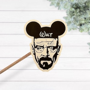 Adhesivo de vinilo laminado resistente al agua de Walt Breaking Bad, adhesivo para portátil Walter White, adhesivo de orejas de ratón de Walter Whiter