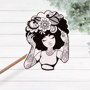 Piękna Mandala Czarna Kobieta Wodoodporna Laminowana Naklejka Winylowa, Afican Queen Laptop Naklejka, Pozytywny Obraz Prezent, Czarna Dziewczyna Magia