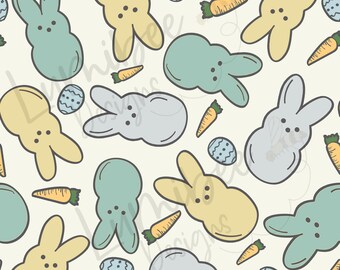 Baby Boy Easter Seamless File // Girl Easter Bunny Carrots Easter Eggs // Neutral Easter Bunny Print // Baby Girl Easter Seamless