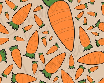 Baby Boy Easter Seamless File // Girl Easter Bunny Carrots // Neutral Easter Seamless Print // Baby Girl Easter Seamless