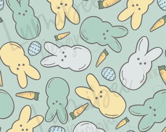 Baby Boy Easter Seamless File // Girl Easter Bunny Carrots Easter Eggs // Neutral Easter Bunny Print // Baby Girl Easter Seamless