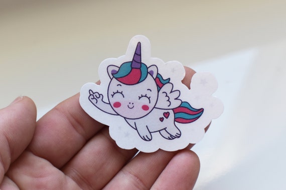 Unicorn Giving Middle Finger Die Cut Laminated Sticker - Etsy