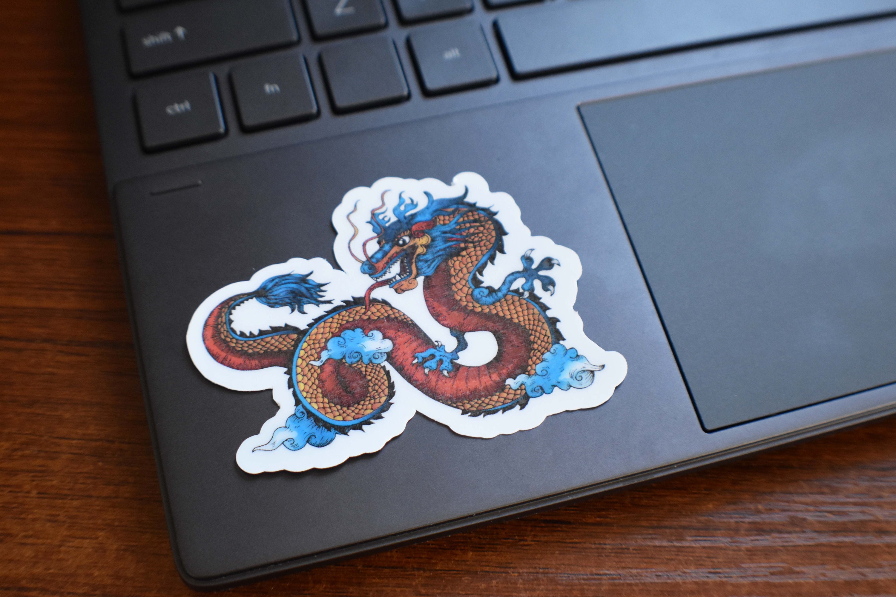 Japanese Dragon Sticker Pack of 3 Die Cut Laminated Vinyl Etsy