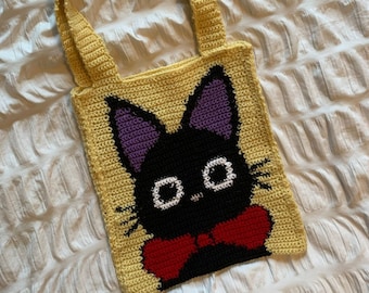 Black Witches' Cat Anime Tote Bag [CROCHET PATTERN]