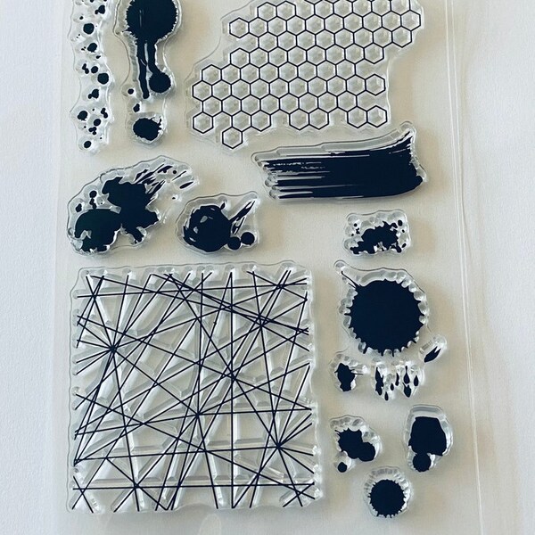 Hexagon Pattern Rubber Stamp Honeycomb Stamp Hand Carved
