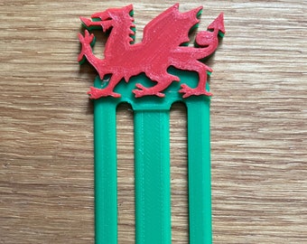 3D Printed Welsh Dragon Bookmark - Novelty - St David's Day - Reading - Dragon