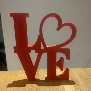 LOVE Word Pop Art, 3D Printed Art, Home Decor, Tabletop Decor, Available in multiple colors