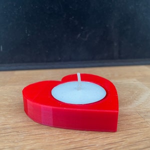 Heart shaped tea light candle holder - Valentine's Day - Wedding Decor - 3D Printed