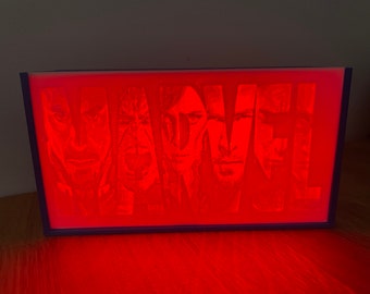 3D Printed Marvel Lithophane Night Light – Character Light Box
