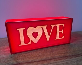 3D Printed LOVE Light Box: Valentine's Day LED Night Light