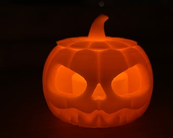 3D Printed Pumpkin - Halloween decoration - LED tealight