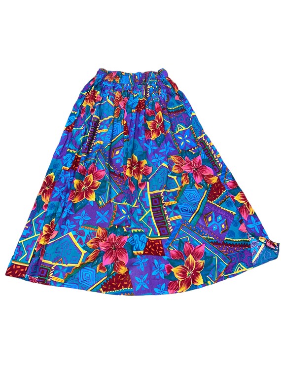 Vintage Floral A Line Full Skirt Small - image 1