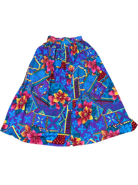 Vintage Floral A Line Full Skirt Small - image 3