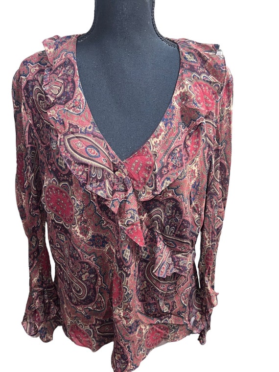 Vintage Lauren Ralph Lauren Plus Size Paisley Blou