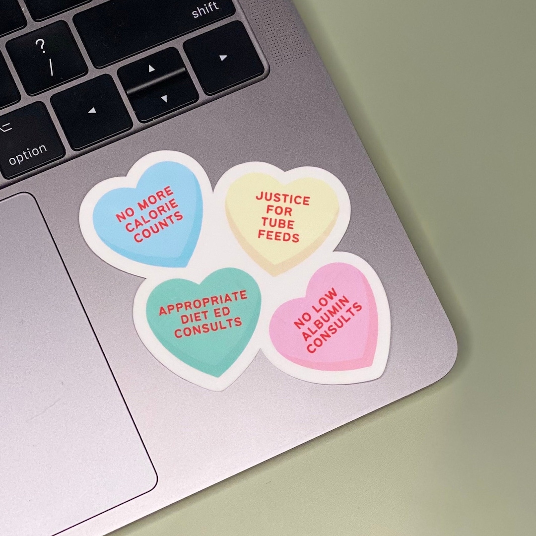 Candy Hearts Sticker • Style #2 • No More Calorie Counts • Justice for ...