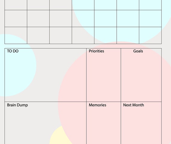A3 Monthly Planner Calendar Printable PDF Digital Download | Etsy