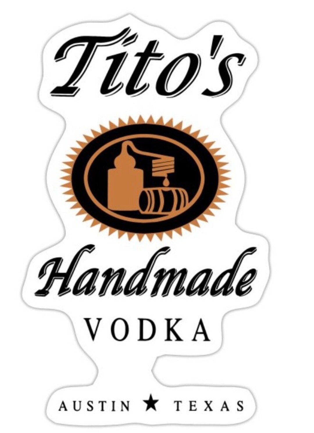 Titos Homemade Vodka Label Sticker Titos Sticker - Etsy