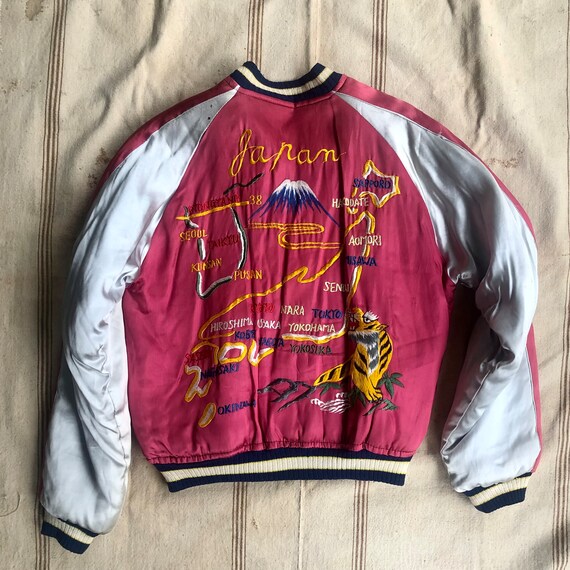 Vintage 1950s Japan Embroidered Reversible Souvenir Sukajan Bomber Jacket - Etsy Vintage 1950s Japan Embroidered Reversible Souvenir Sukajan Bomber Jacket - Etsy