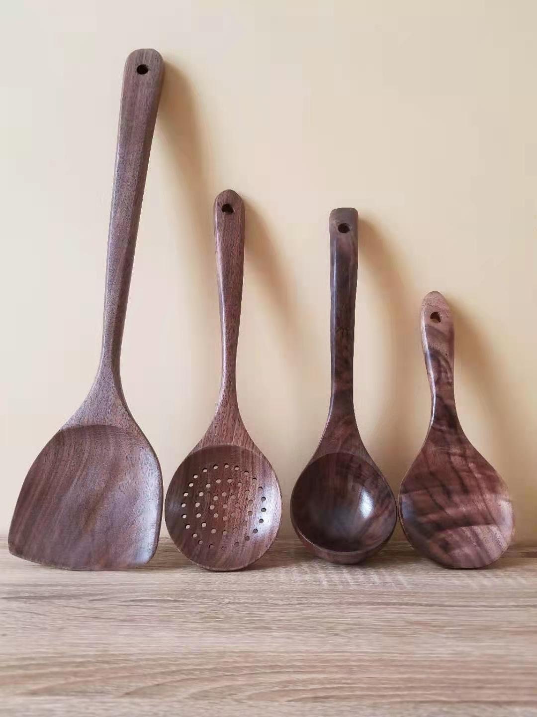 FJNATINH Wooden Ladle. Long Handle Ladle Utensils for Soup.Handmade for  Kitchen Cookware (Ladle)