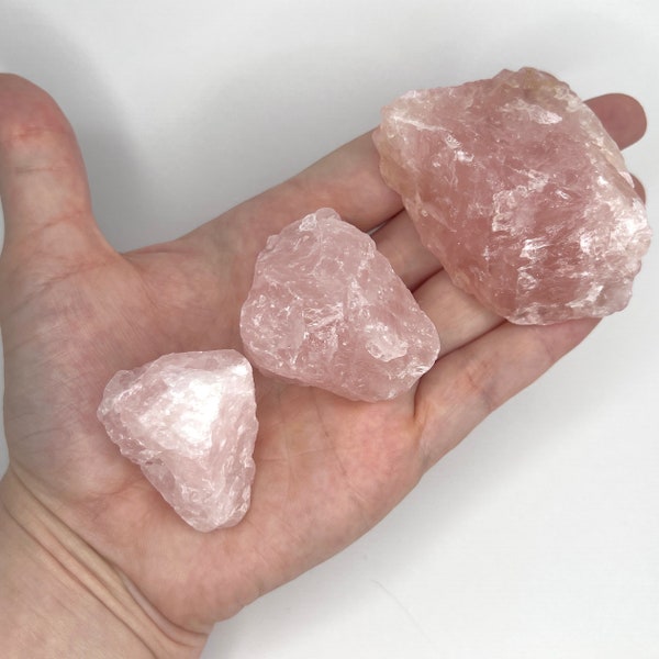 Rough Rose Quartz Piece, Medium Raw Rose Quartz Crystal, One Rose Quartz Stone Piece, Pink Quartz Mineral, Unpolished Crystal