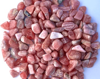 Rhodochrosite Tumbles, 10g-30g Rhodochrosite Chips Lot, Small Polished Tumbles, Mini Chips, Rare Rhodochrosite Crystal