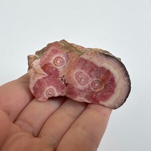 Rhodochrosite Stalactite from Argentina, 113g Rare Rhodochrosite Piece, Banded Polished Collectors Piece, Rhodochrosite Specimen Gemmy Slice