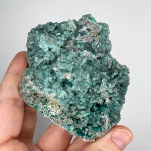 Hemimorphite Mineral Specimen, Natural Blue Hemimorphite Crystal Cluster, Raw Natural Botryoidal Light Blue Hemimorphite Mineral Display