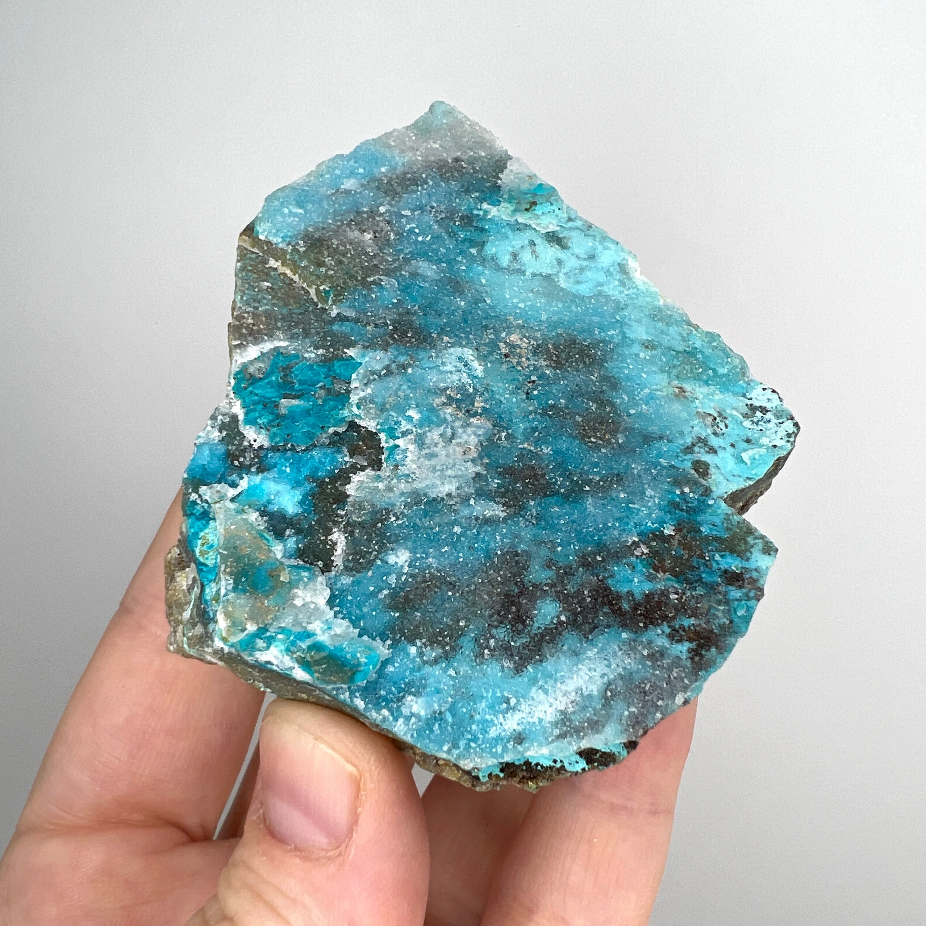 Natural Chrysocolla Specimen, Rough Blue Chrysocolla Crystal, Blue Chrysocolla Mineral Specimen, Druzy Raw Chrysocolla Crystal
