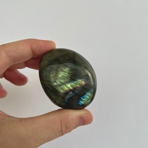 Labradorite Palmstone, 2.25 inch, Natural Labradorite Stone, Flashy