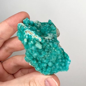 Hemimorphite Mineral Specimen, Natural Druzy Blue Hemimorphite Crystal Cluster, Raw Natural Rare Botryoidal Light Blue Hemimorphite Mineral