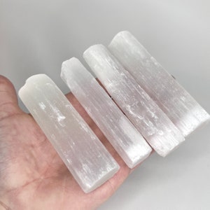 Satin Spar Stick, Natural Satin Spar Selenite Wand, Small Raw Satin Spar Gypsum Stick, Rough Satin Spar Crystal