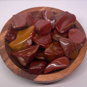 Chestnut Jasper Tumble, Hand Tumbled Jasper, Red Jasper Mineral, Polished Crystal, Banded Red Orange Pattern
