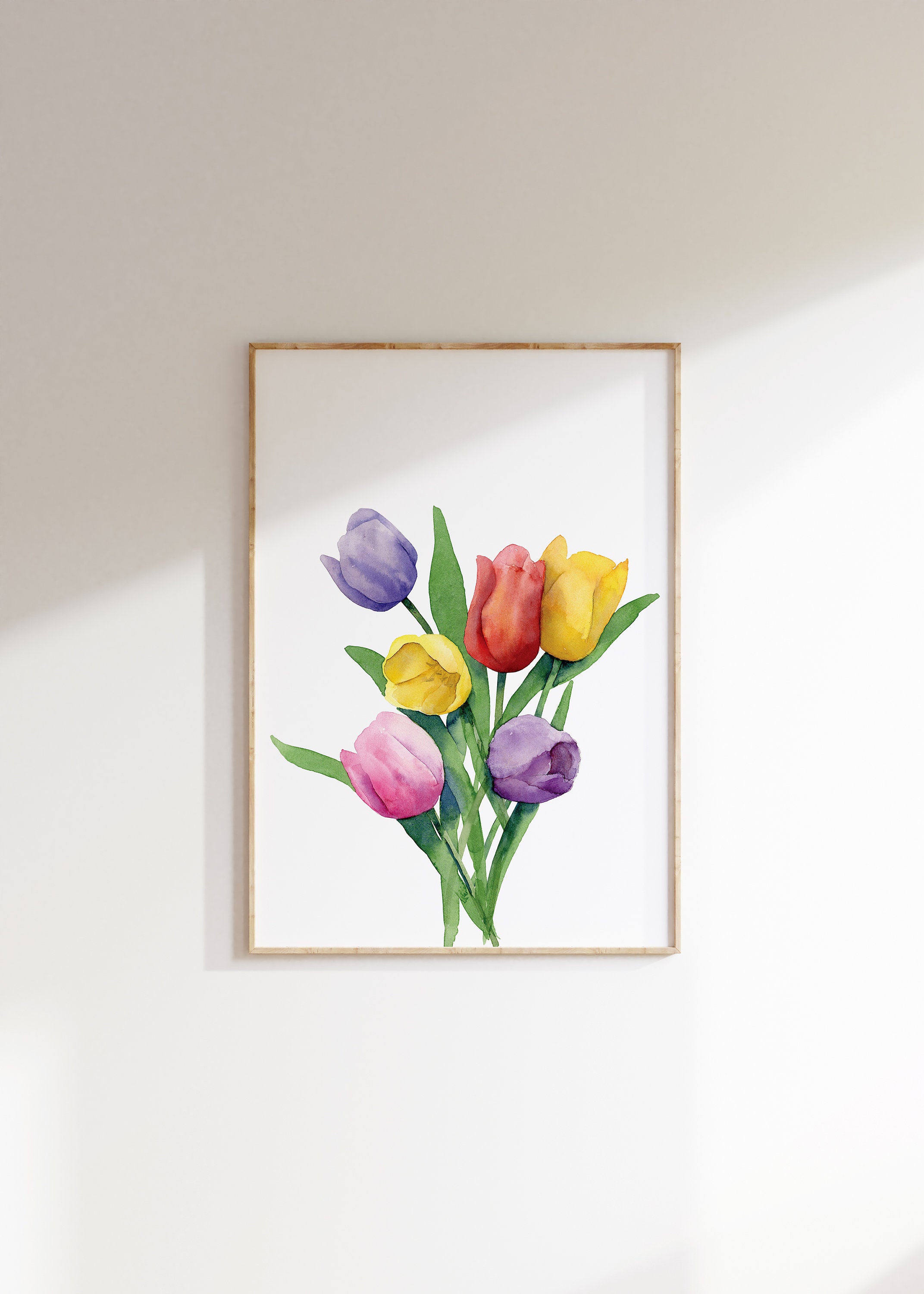 Watercolor Tulips Printable Wall Art Print Spring Decor - Etsy