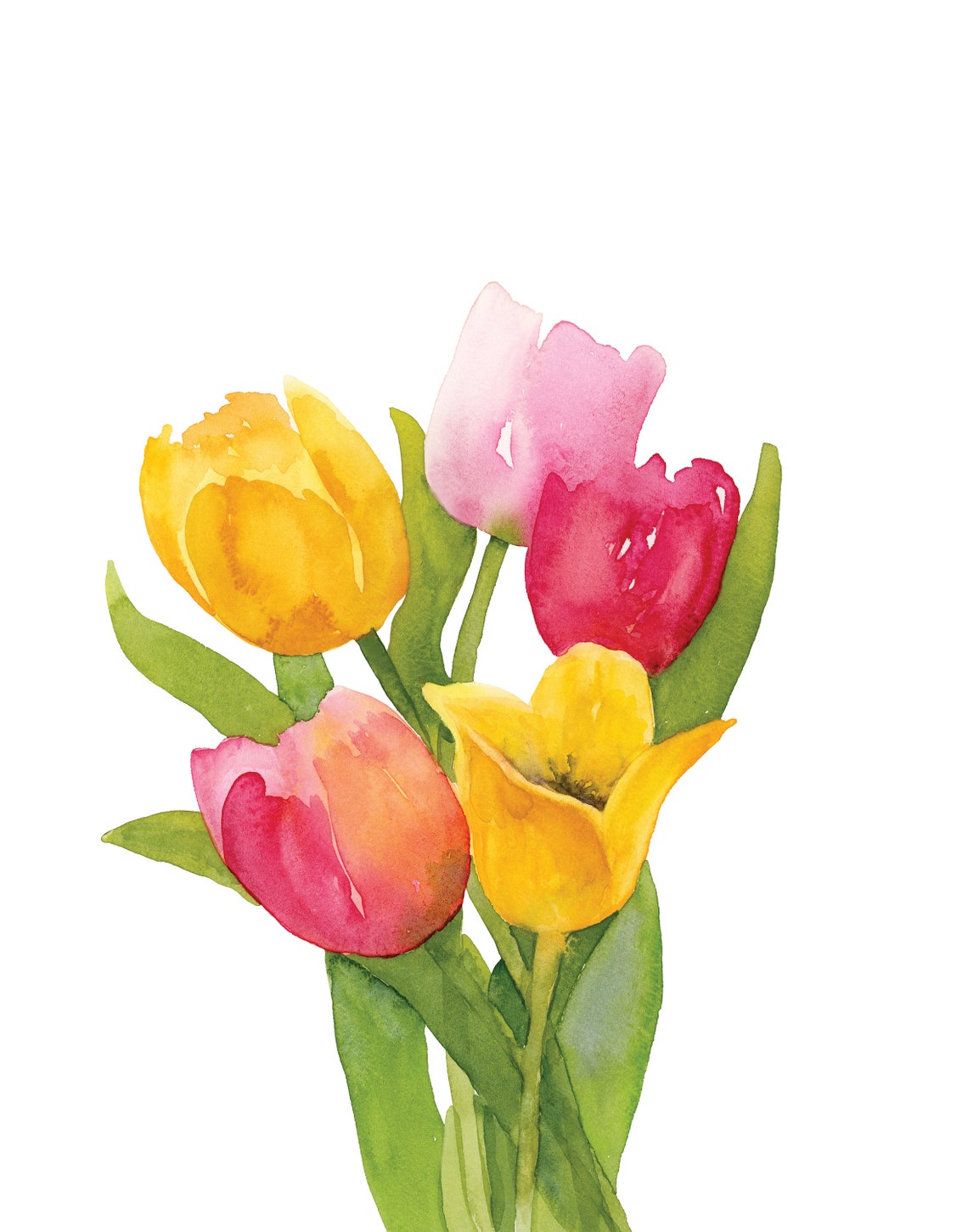 3 Piece Wall Art Set of Tulip Bouquets, Spring Printable, Easter Floral ...