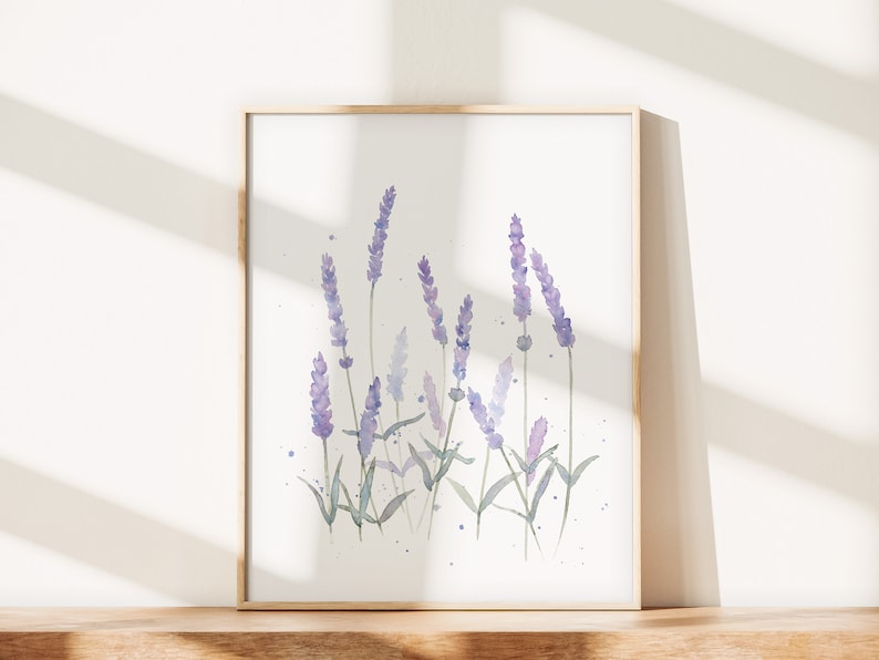 Spring Flowers Wall Art Lavender Flowers Printable Etsy