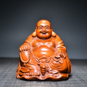 Chinesische Volkssammlung von handgeschnitztem Buchsbaum Buddha