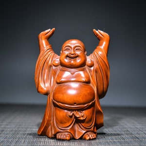 Chinesische Volkssammlung von handgeschnitztem Buchsbaum Buddha