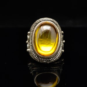 100% Natural Zircon & Tibetan Silver Hand Inlaid Ring
