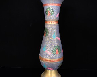 中国アンティーク真鍮七宝孔雀模様花瓶 - Etsy 日本