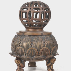 Folk collection hand-carved brass censer