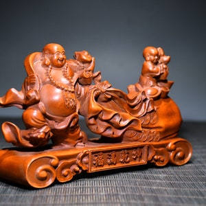 Handmade Huangyang Wooden Buddha Statue in Folk Collection