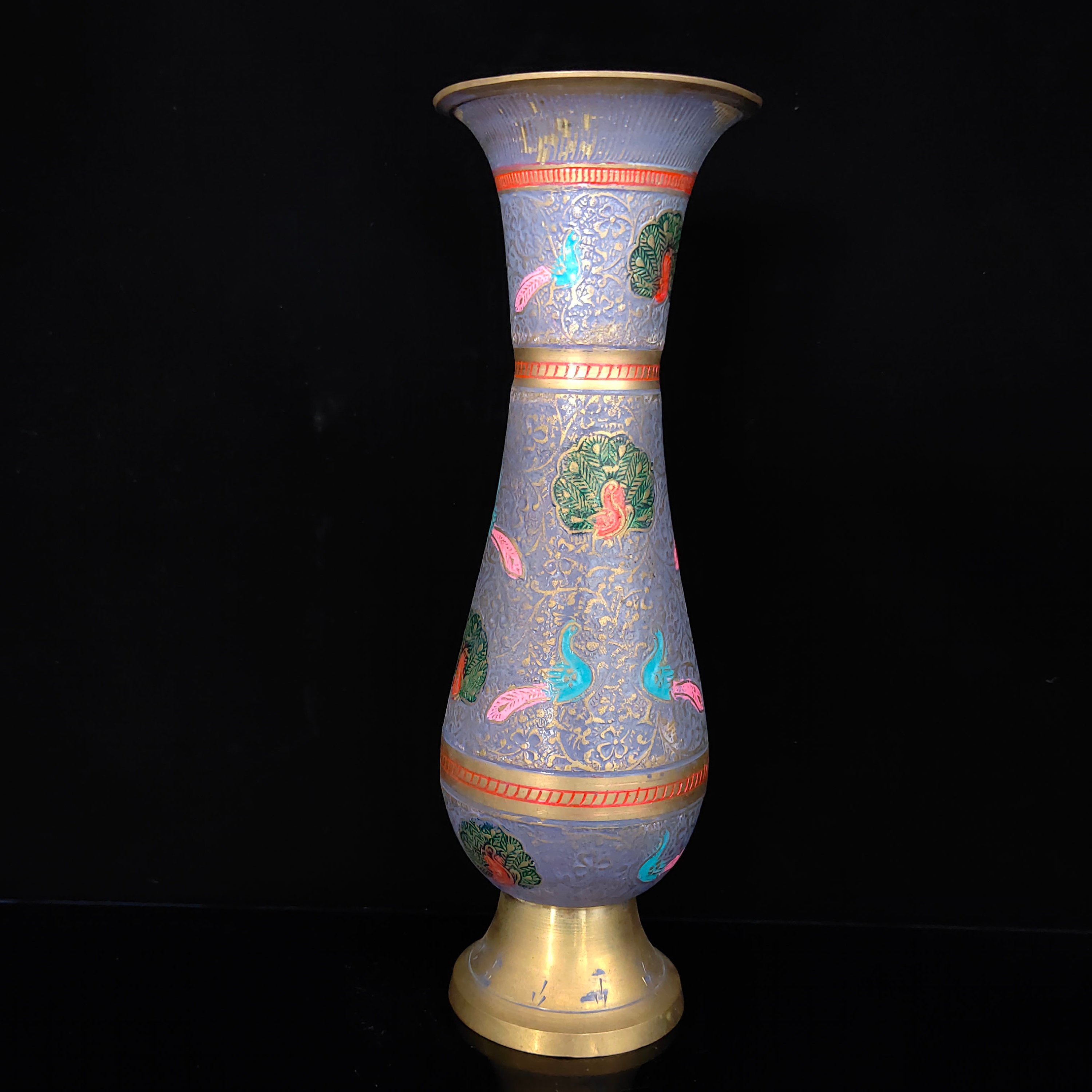 中国アンティーク真鍮七宝孔雀模様花瓶 - Etsy 日本