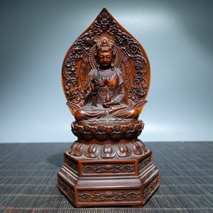 A folk collection of hand-carved boxwood  statues