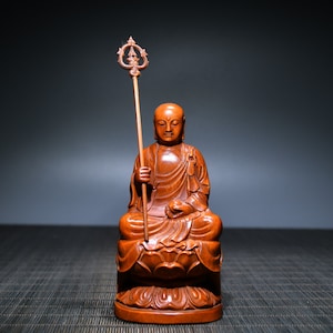 Chinesische Volkssammlung von handgeschnitztem Buchsbaum Buddha