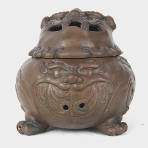 Folk collection hand-carved brass censer